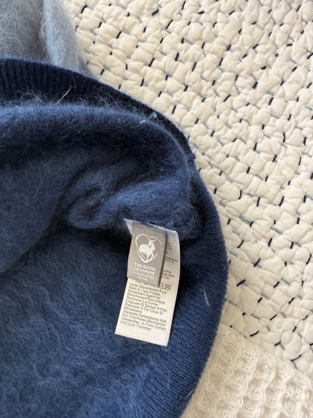 J Crew Blue Brushed Cashmere Sweater Size M - Picture 4 of 5